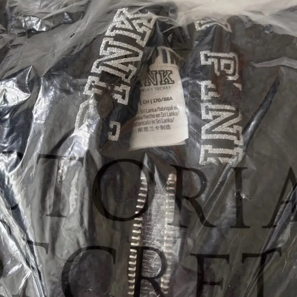 Victoria’s Secret PINK Bling Black Half-Zip Pullover Sherpa Hoodie, Small - Picture 8 of 10